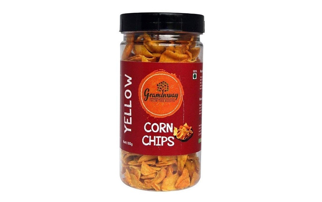 Graminway Yellow Corn Chips    Plastic Jar  100 grams